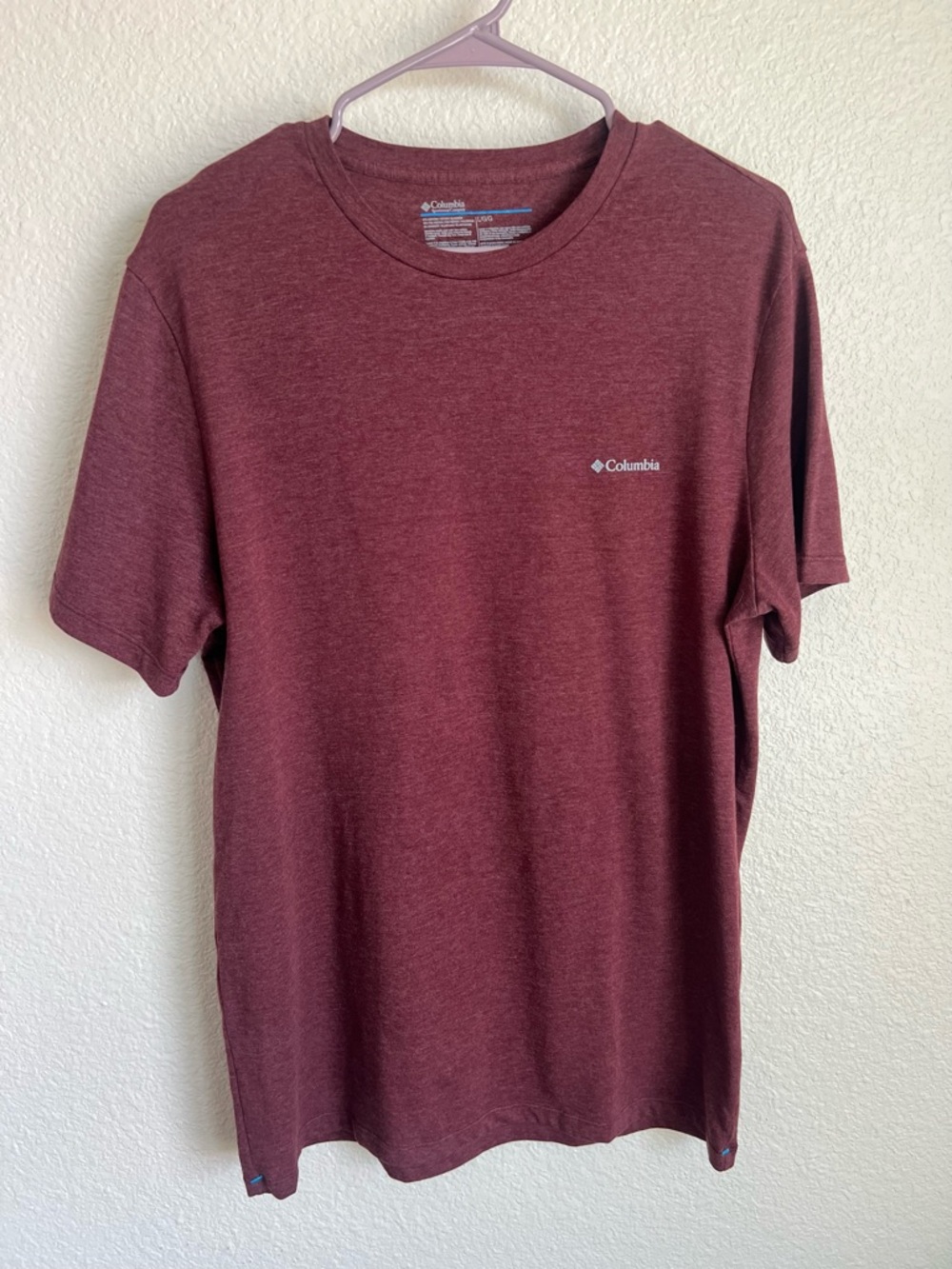 Columbia Men's Maroon Heather Short Sleeve Tee